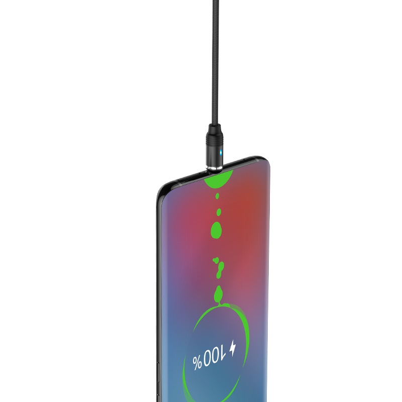 Кабель USB 2.0 AM/Micro USB Hoco U76; 2,4 A; 1,2 м; магнитное крепление; черный