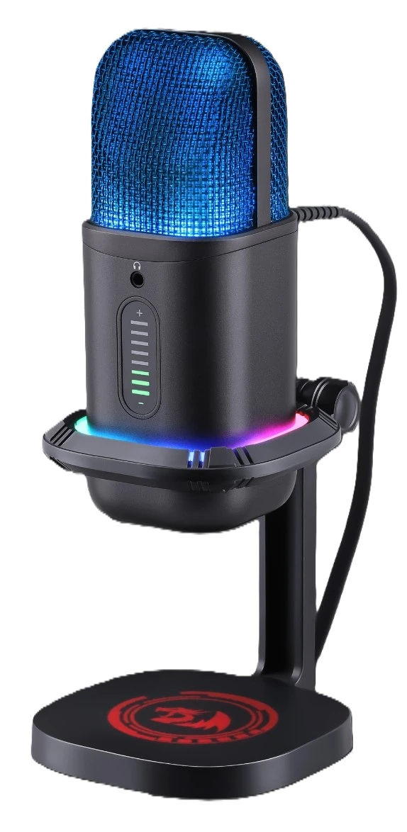 Микрофон Redragon Echowave GM305 (72358); конденсаторный; всенаправленный; 30 - 18 кГц; 1,8 м; RGB подсветка; USB; чёрный