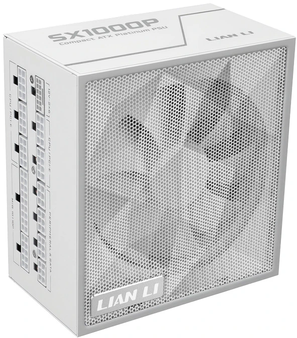 Блок питания 1000 Вт Lian-Li SX1000P White 12VHPWR (G9P.SX1000P.B000.RU); 1x24 pin; 2x8(4+4) pin; 8xSata; 4xMolex; 3x6+2-pin PCI-E; 80+ Platinum; отст