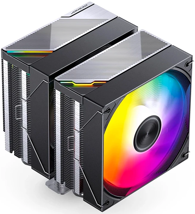 Кулер для процессора 120 мм JONSBO CA80 Black ARGB, 2x120 мм, 4 pin, ARGB, 1800 об/мин, черный, 260 Вт, 32.6 дБ, 6 трубок, алюминий, медь