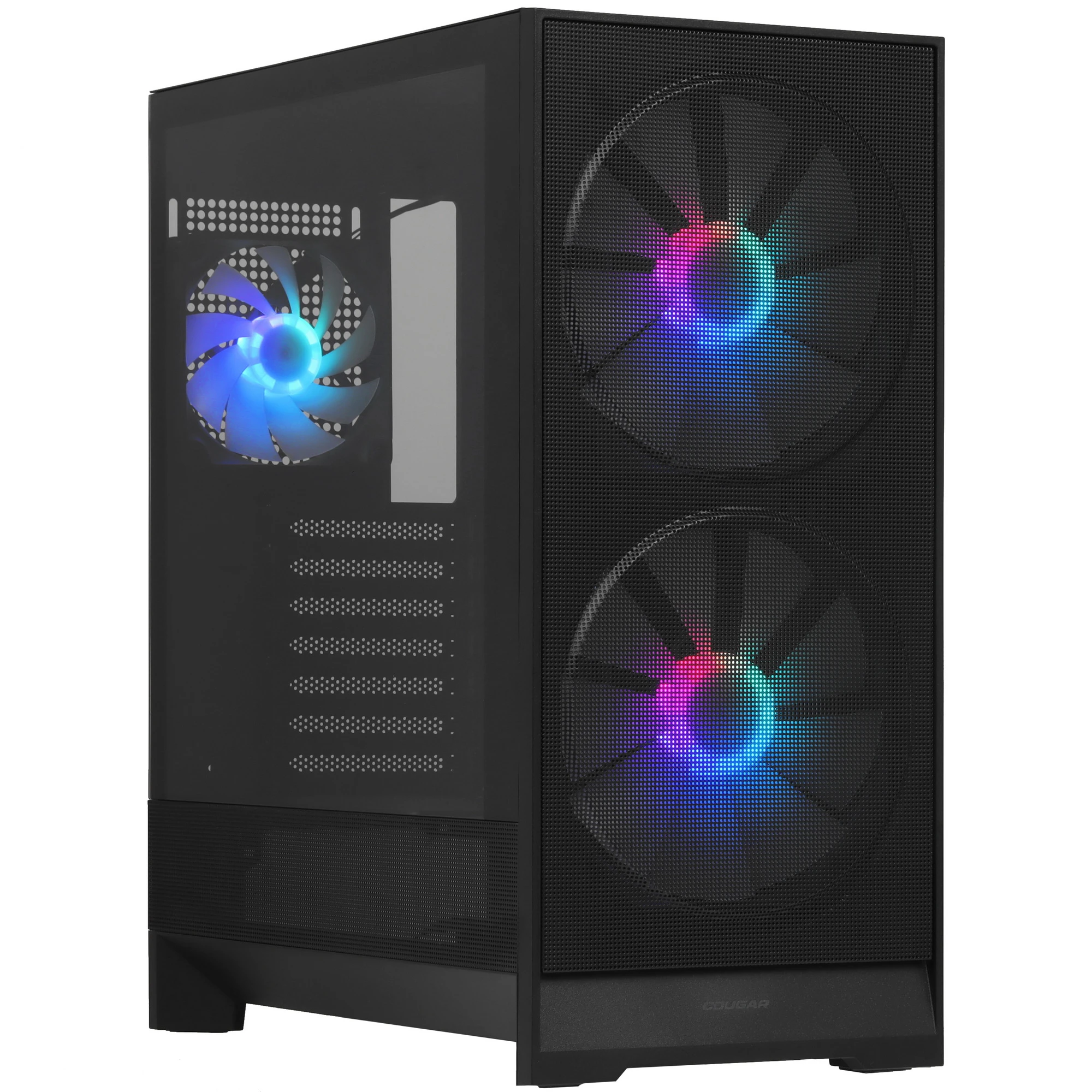Корпус Cougar Airface 180 RGB, черный, SSI-CEB, ATX, Mid-Tower, ARGB, 1 x 120 мм, 2 x 180 мм, 2 x USB 3.2 Gen 1, 1 x USB 3.2 Gen 2 Type-C