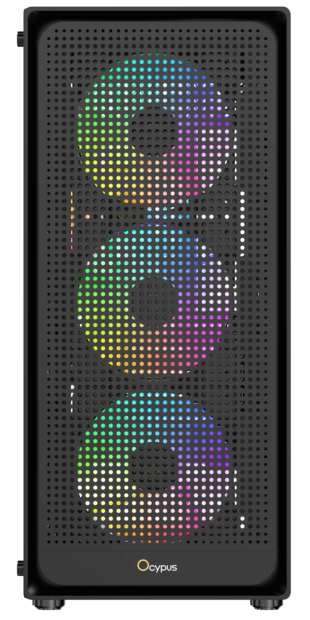 Корпус Ocypus Gamma C50 ARGB Black (Gamma-C50-BKG400XX-GL); mATX; Mini-Tower; без БП; 4x120 мм; 2xUSB 2.0/1xUSB 3.X; 1xMic/Aud; черный
