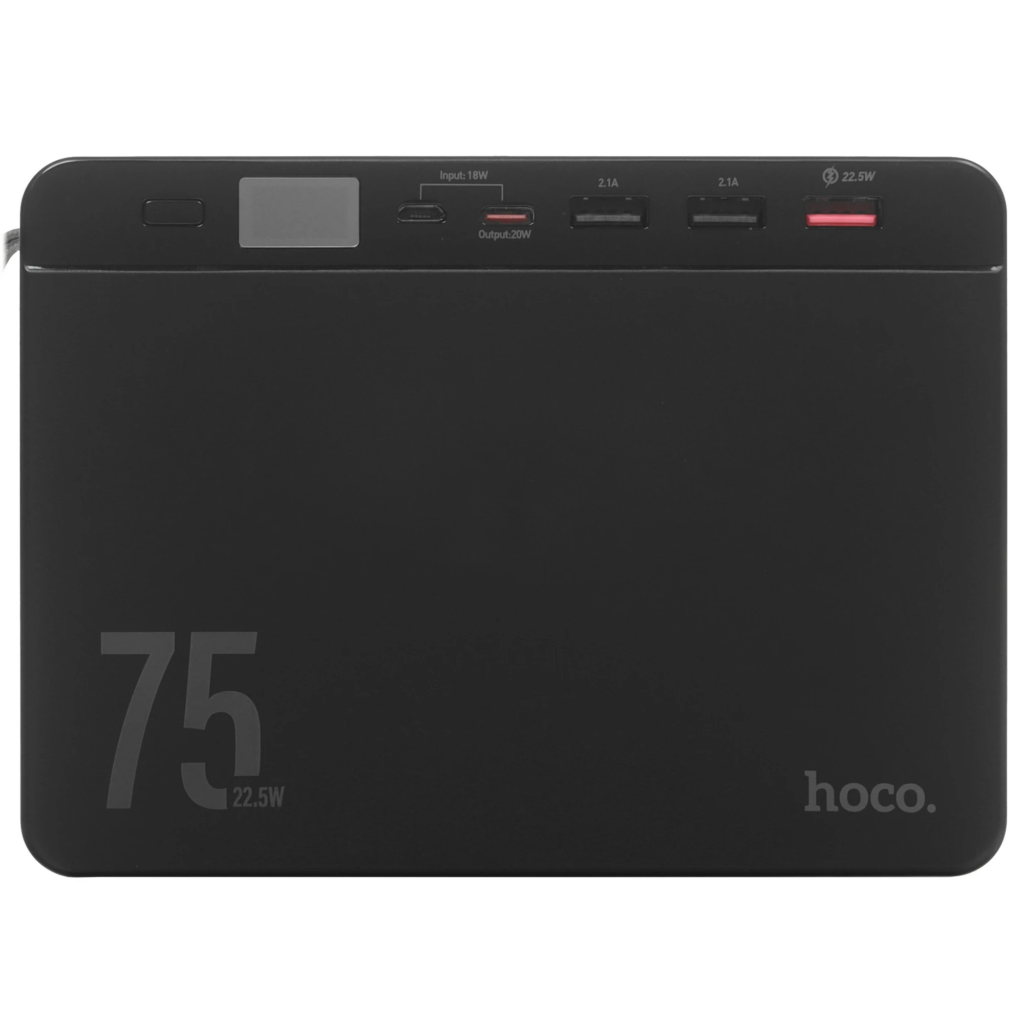 Внешний аккумулятор Hoco J94; 75 000 mAh; USB Type A + Type-C  3А  22,5Вт; LED экран, фонарик; QC3.0 /  PD20W; черный; 1,4 кг