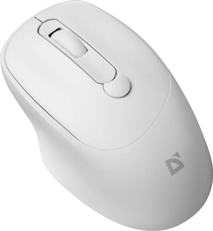 Мышь беспроводная Defender FEAM MM-296 White (52297); USB; оптический; 800/1200/1600 dpi; 4 кнопки; колесо-кнопка; 1хАА; белый