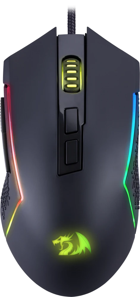 Мышь игровая Redragon TRIDENT LITE (72018***); USB; IR-оптический; 1200 - 8000 dpi; 7 кнопок; колесо-кнопка; LED подсветка; чёрный
