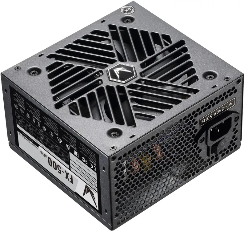 Блок питания 500 Вт Formula FX-500, черный, ATX, 1x24 pin, 1x4+4 pin, 1x6+2-pin, 4xSATA, 3xMolex,  AFPC; 120 мм