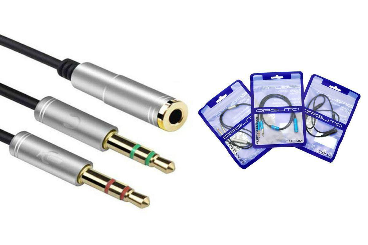 Переходник 2 x 3.5mm (F) mic+head -> 3.5mm 4 pin (M); Орбита OT-AVC44 0,34 м