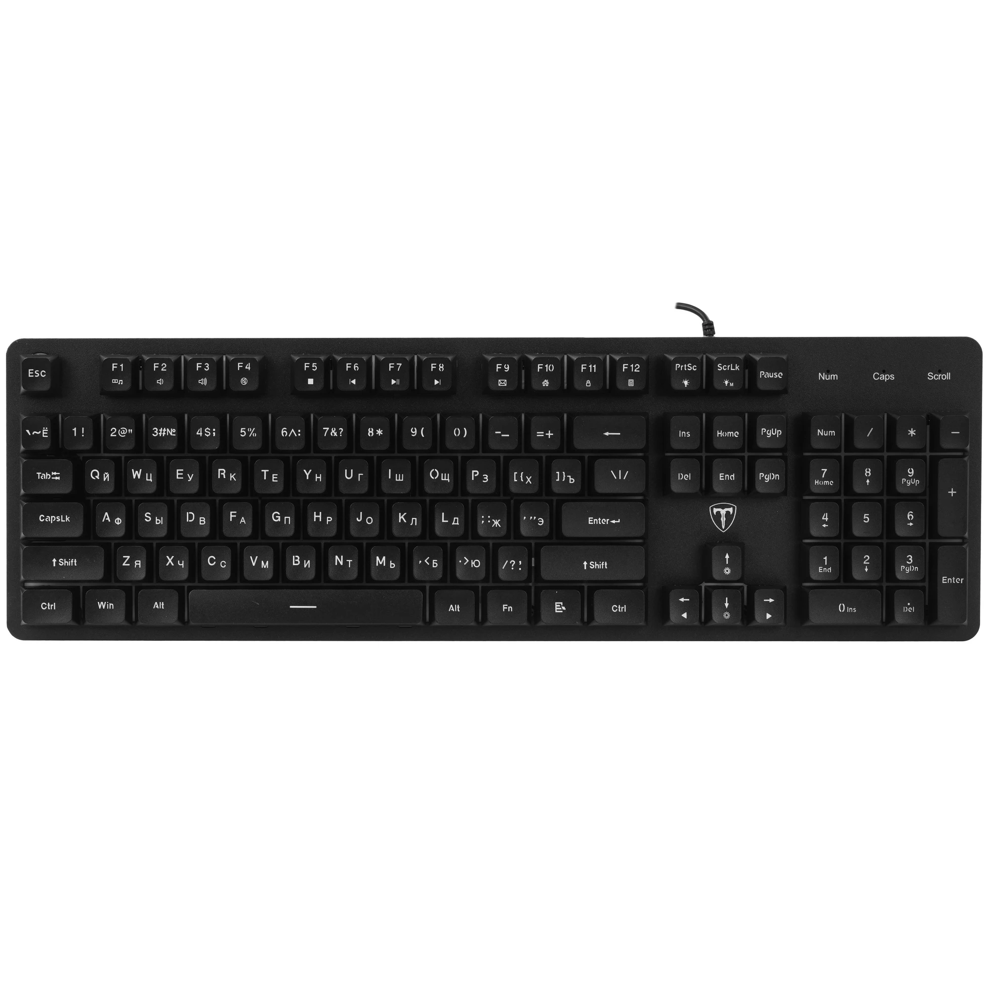 Клавиатура игровая T-Line Echo (72377); USB; мембранная; 104 клавиш; 12 (+FN); подсветка RGB; ENG\RUS; чёрный