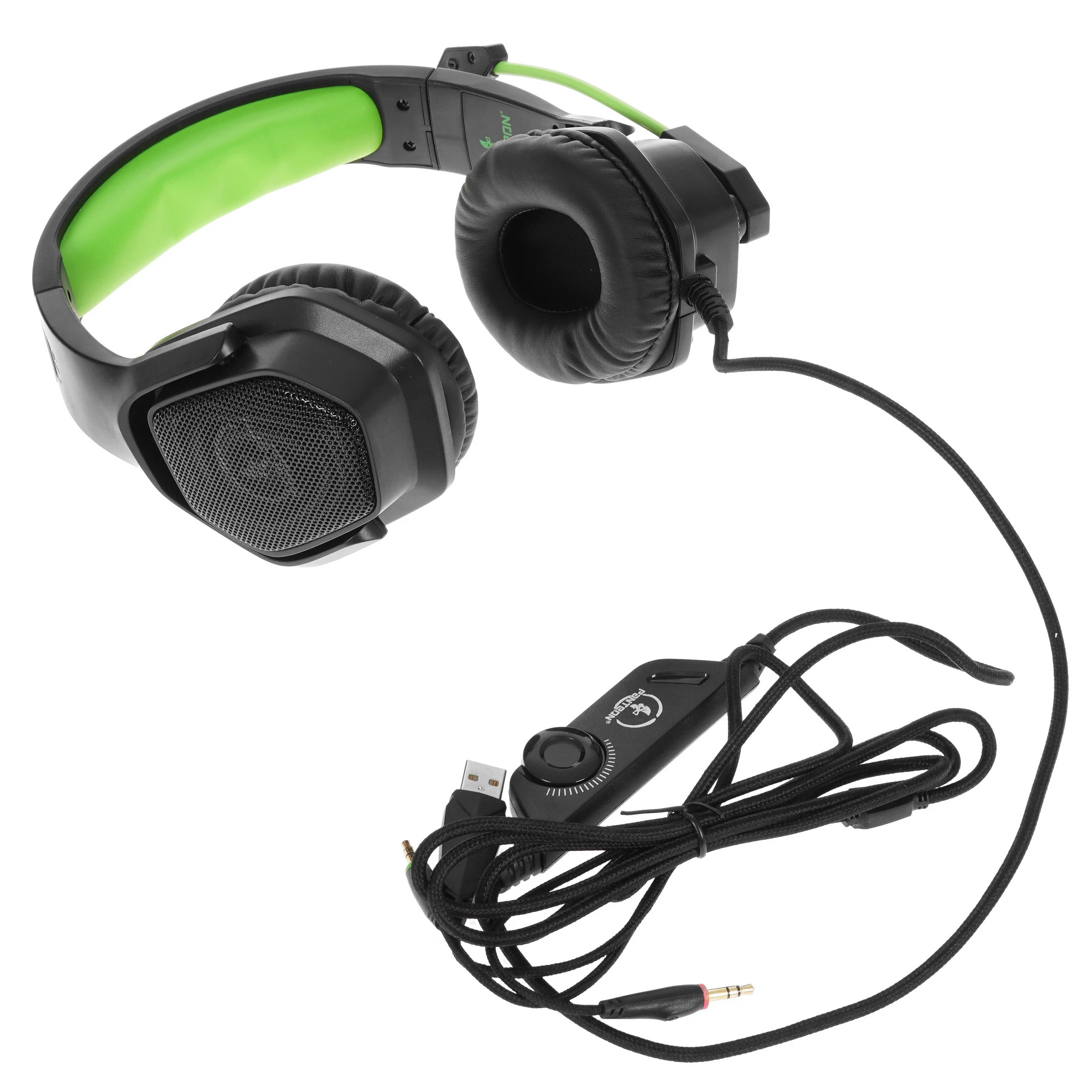 Гарнитура Jet.A PANTEON GHP-280 (GHP-280 Black-Green***); оголовье; 20 - 20 000 Гц; 20 Ом; 2,1 м; микрофон; регулятор громкости; 2 x 3,5 мм (