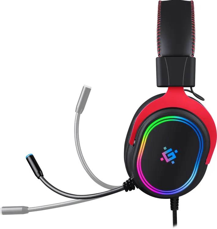 Гарнитура игровая Defender Vapor (64584); оголовье (headband); 20 Гц - 20 кГц; 32 Ом; 2 м; виртуальный 7.1; регулятор громкости; USB; подсветка LED