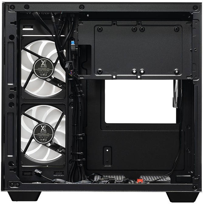 Корпус XASTRA QT400M Black (QT400M-3FM12A-C6-AC); mATX; Mini-Tower; без БП; 3x120мм; 1xUSB 2.0/1xUSB 3.X/1xType-C; Mic/Aud; чёрный
