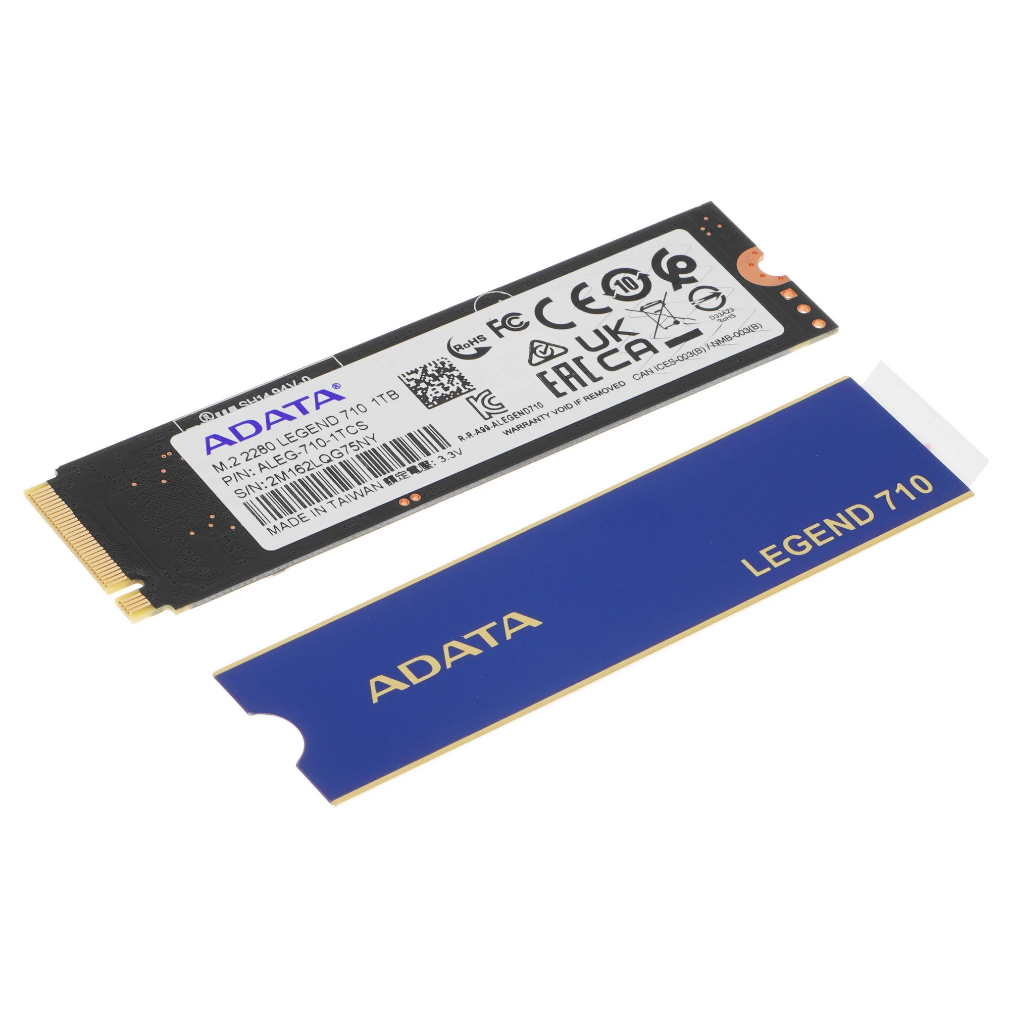 Накопитель SSD 1 ТБ A-Data LEGEND 710 (ALEG-710-1TCS***); M.2 (2280); 2400Мб/с - 1800Mб/с; 3D NAND
