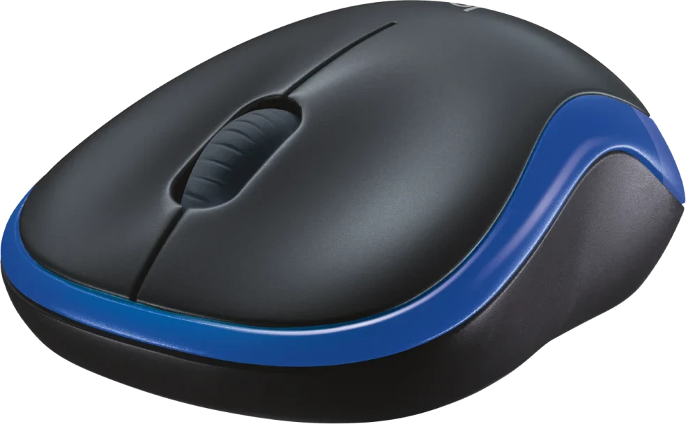 Мышь беспроводная Logitech M185 Black+Blue (910-002632***); 2.4 ГГц; USB; оптический; 1000 dpi; 3 кн