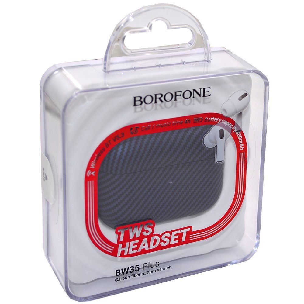 Гарнитура беспроводная Borofone BW35 Plus Black; вкладыши; bluetooth 5,3; внутриканальное; 300 mAh; Li-Ion аккумулятор; черный