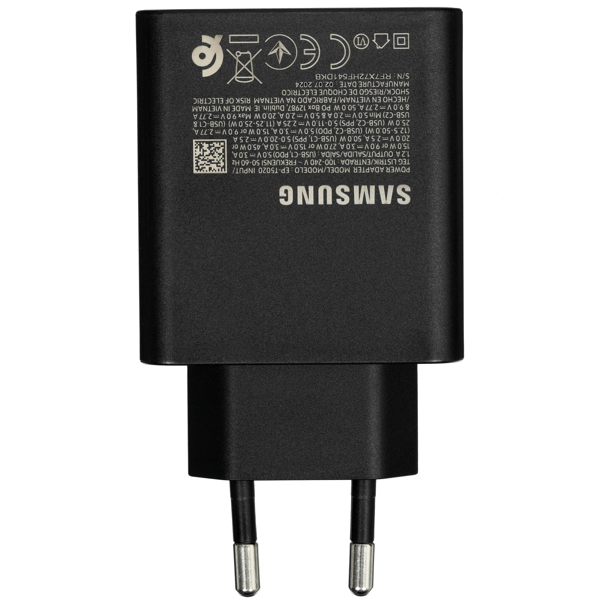 Зарядное устройство Samsung EP-T5020 Black (EP-T5020XBEG), 50 Вт, 3А, 2xType-C, Кабель в комплекте Type-C, черный