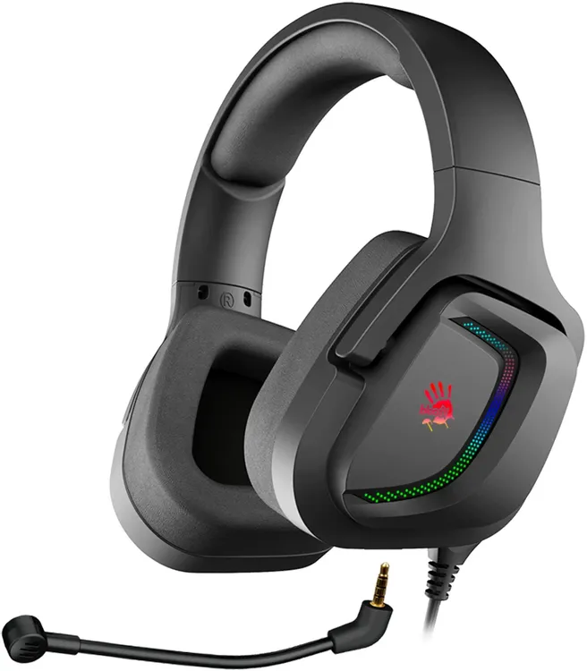 Гарнитура игровая A4Tech Bloody G573; оголовье; 20 - 20 000 Гц; 16 Ом; 2 м; сьемный микрофон с шумоподавлением; регулятор громкости; USB; подсветка