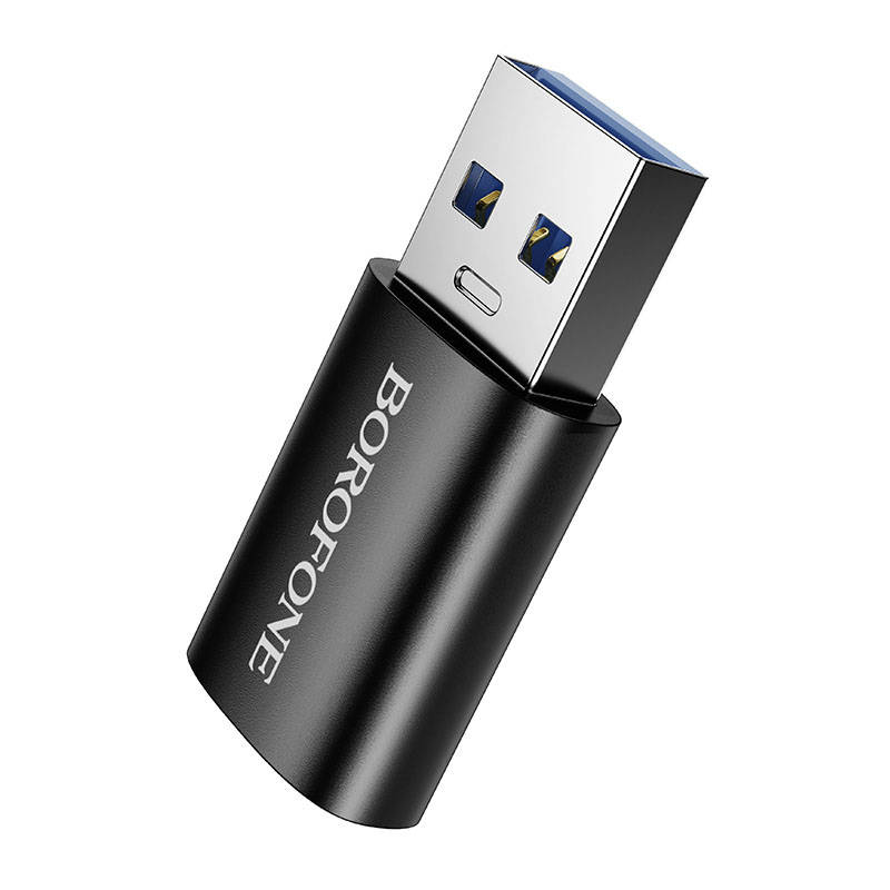 Адаптер AM/Type-C (F) Borofone BV26B ; USB Тип A; Type C (F); OTG; чёрный