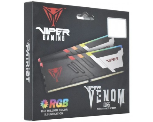 Модуль памяти DDR5 32 Гб (2x16 ГБ) Patriot Viper Venom RGB (PVVR532G660C34K***); 6600 МГц; радиаторы; RET