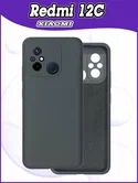 Чехол - накладка; для Xiaomi Redmi 12C; силикон, Soft touch, c кармашком; черный