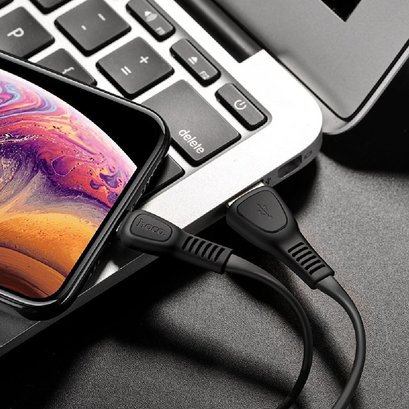 Кабель USB 2.0 AM/Lightning Hoco X40 Noah Black; 2 A; 1 м; черный
