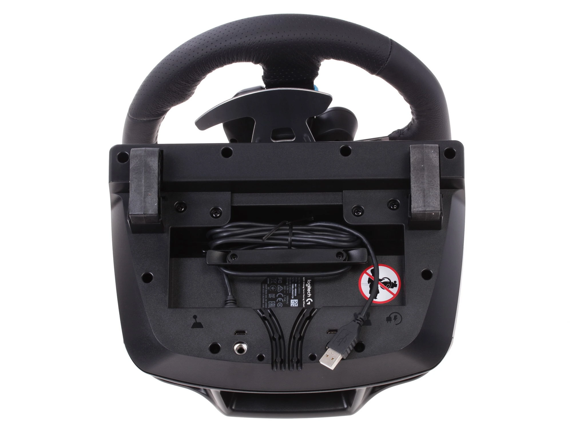 Руль Logitech G29 Driving Force (941-000112); проводной; PC, PS4/PS5; 14 кнопок, 3 педали, подрулевые переключатели, отделка руля кожей, обратная связ