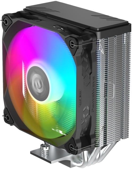 Кулер для процессора 120 мм PentaWave PC-Z04E SRB ARGB (PC-Z04ESRBARGBPWM), 1x120 мм, 4 pin, ARGB, 1850 об/мин, черный, 220 Вт, 12-32,6 дБ, 4 трубки
