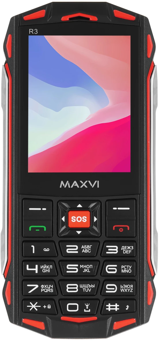 Мобильный телефон Maxvi R3 красный; 2.8"; QVGA; 240x320; нет камеры; 32 Мб/32 Мб; 1 800 мА/ч