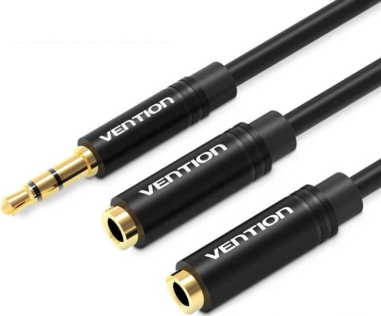 Переходник 3.5mm (F)  -> 2 x 3.5mm (M) mic+head; 0,15 м; красный