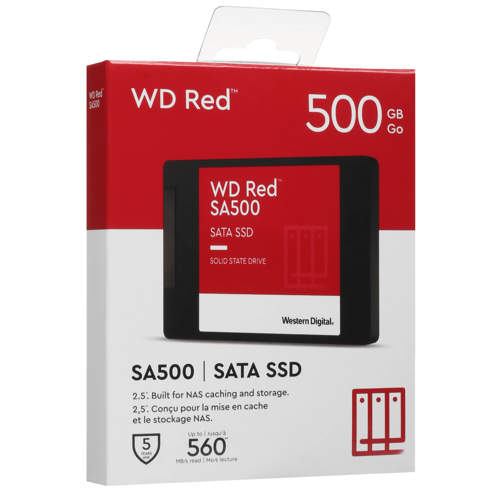 Накопитель SSD 500 ГБ Western Digital Red SA500 (WDS500G1R0A); 2,5"; 560Мб/с -  530Мб/с; TLC; SATA III; RET