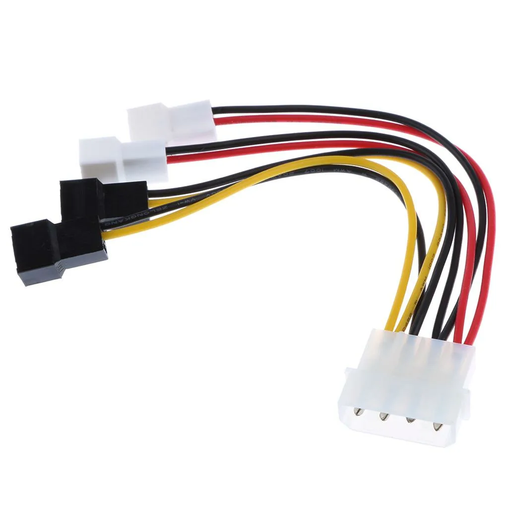 Переходник Molex(4pin) -> 4x3pin Hiper (***); 0,12 м; пакет