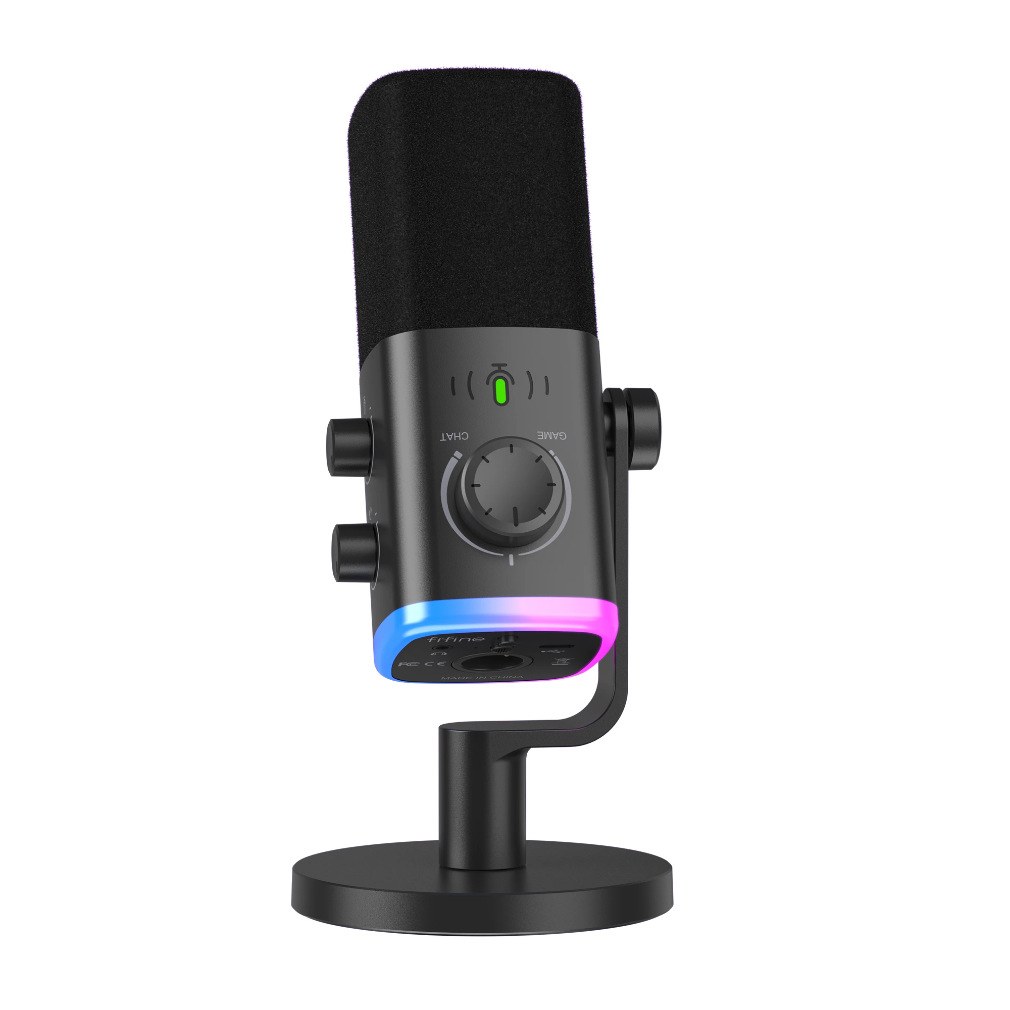 Микрофон Fifine AMPLIGAME AM9 Black; динамический; кардиоидный; 80 - 18 000 Гц; штатив; 2 м; USB/XLR; чёрный