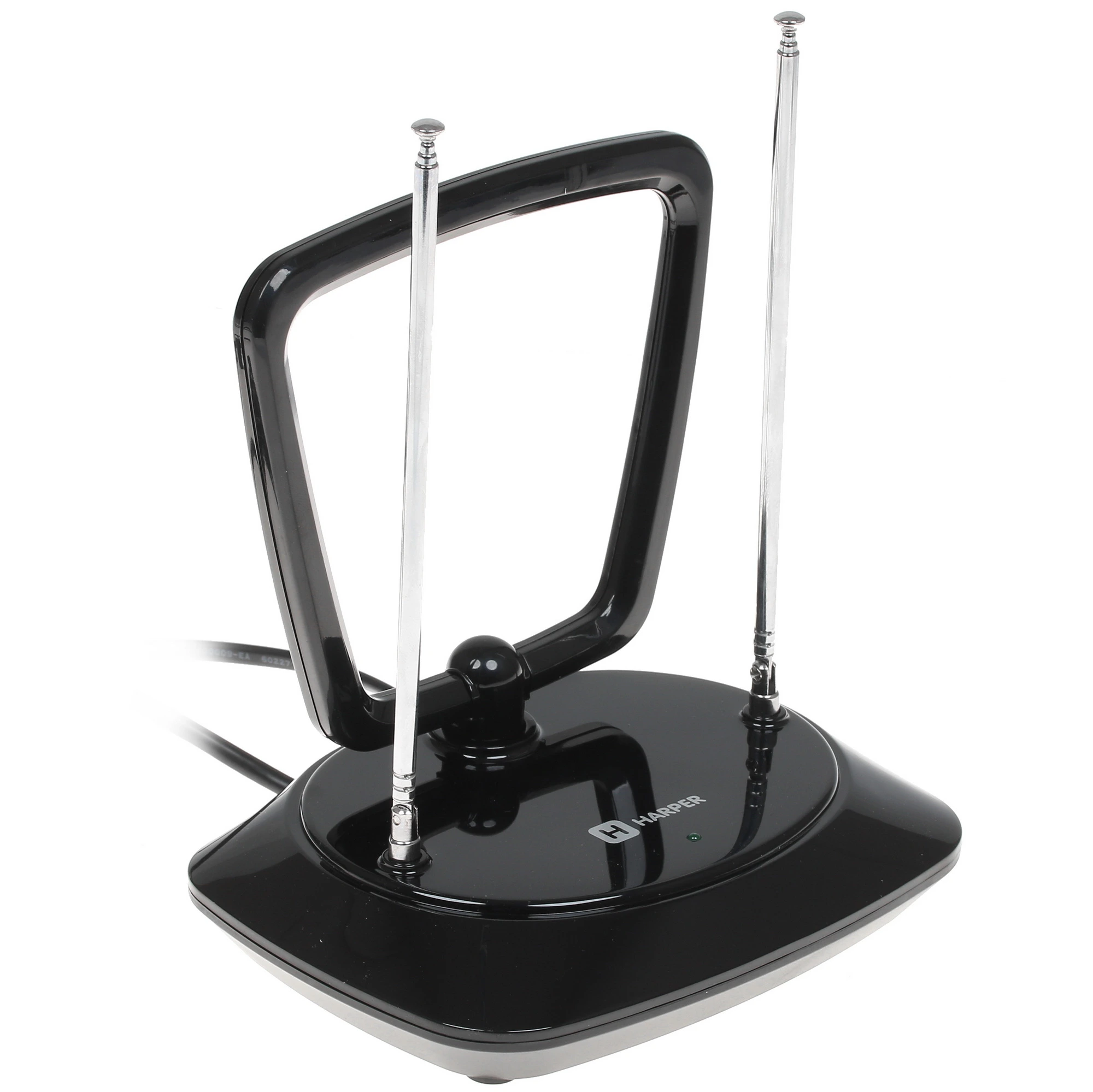 Антенна цифровая Harper ADVB-1415, DVB-T2, 30 dB, активная, VHF: 87,5-230 МГц / UHF: 470-862 МГц, 220 В, 1,3 м, черный