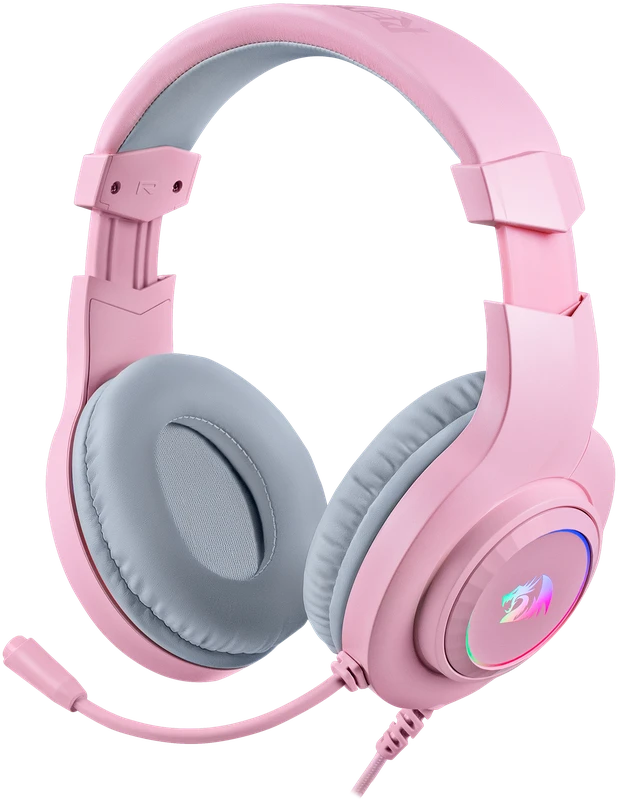 Гарнитура игровая Redragon Hylas Pink (70746); оголовье (headband); 20 Гц - 20 кГц; 16 Ом; 2 м; микрофон; регулятор громкости; 2 x jack 3,5 мм + USB (