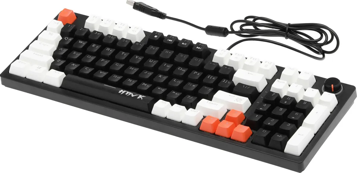 Клавиатура игровая Defender HAWK 418 bl+wh (45419***); USB; механическая; 97 клавиш; 12 (+FN); подсв