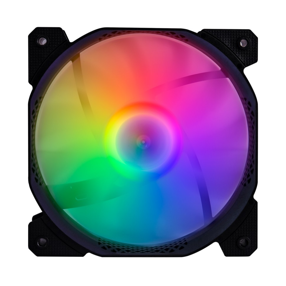 Вентилятор 140 мм 1STPLAYER F1-PLUS Black (F1-PLUS-BK***); 3-pin; 1100 об/мин; 23,5 дБ; пластик; разноцветная подсв.