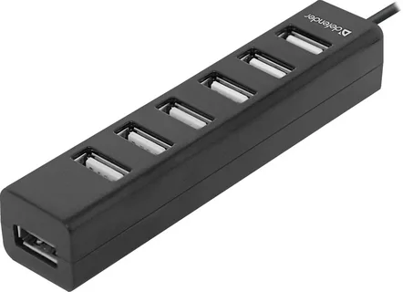 Концентратор USB внешний Defender Quadro Swift (83203); 7xUSB; 7-портов; USB 2.0; чёрный