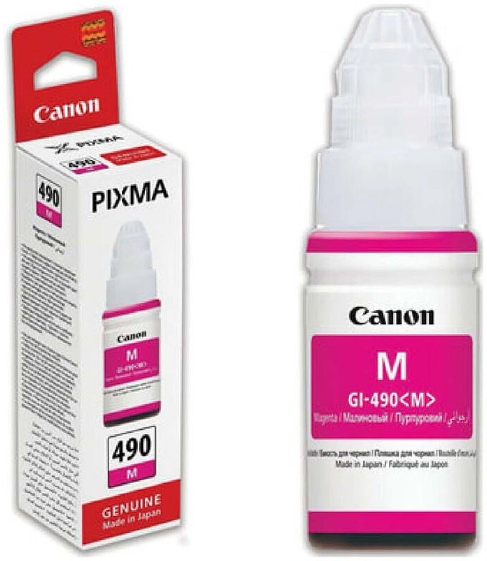 Картридж Canon GI-490M (0665C001***); Canon Pixma G14XX/G24XX/G34XX/44XX; оригинал; пурпурный