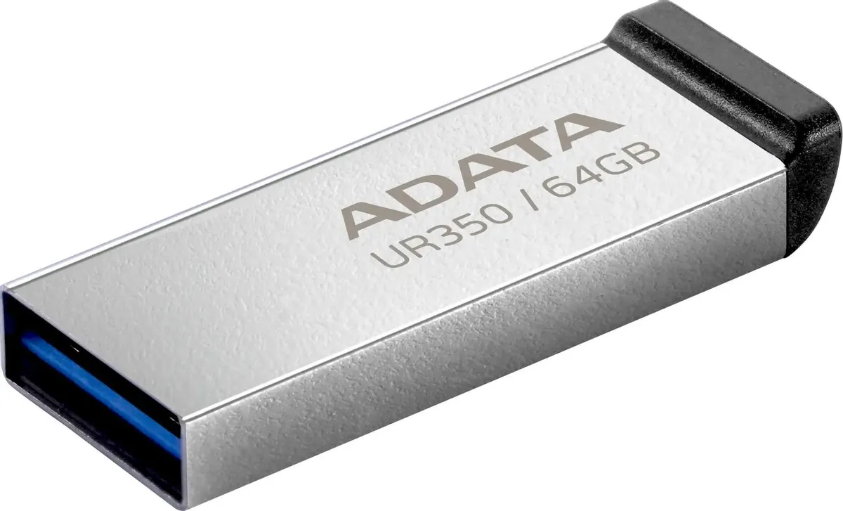 Накопитель USB-флэш 32 ГБ AData UR350 (UR350-32G-RSR/BK); USB 3.2 Gen 1; моноблок; метелл
