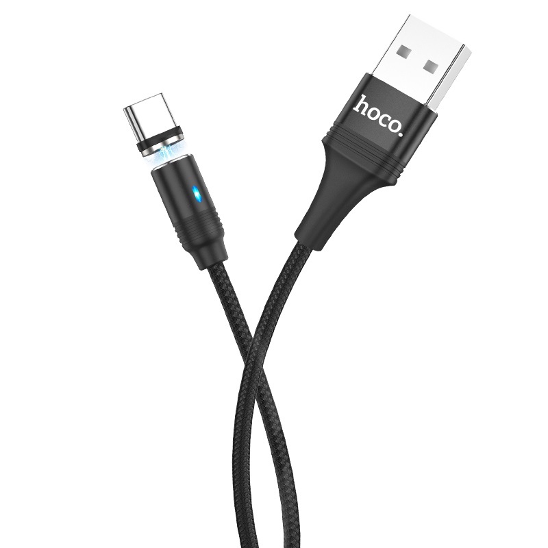 Кабель USB 2.0 AM/Type-C Hoco U76 Fresh ; магнитный коннектор; 1,2 м; черный