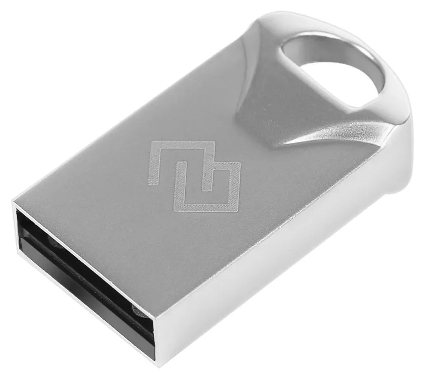 Накопитель USB-флэш 64 ГБ Digma DRIVE2 (DGFUM064A20SR); USB 2.0; моноблок; микрофлешка; металлический корпуc