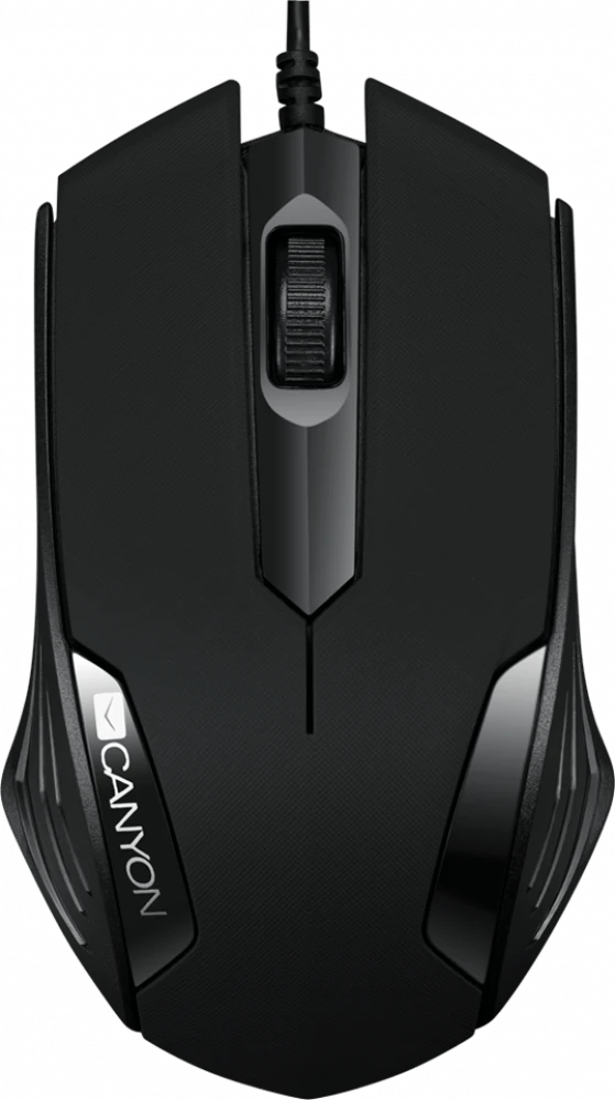 Мышь проводная Canyon CNE-CMS02B***; USB; оптический; 1000 dpi; 3 кнопки; колесо прокрутки; чёрный