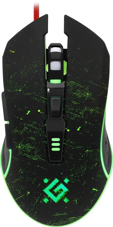 Мышь игровая Defender Draglen GM-907 Black (52907); USB; оптический; 1200 - 7200 dpi; 6 кнопок; колесо-кнопка; LED подсветка; черный