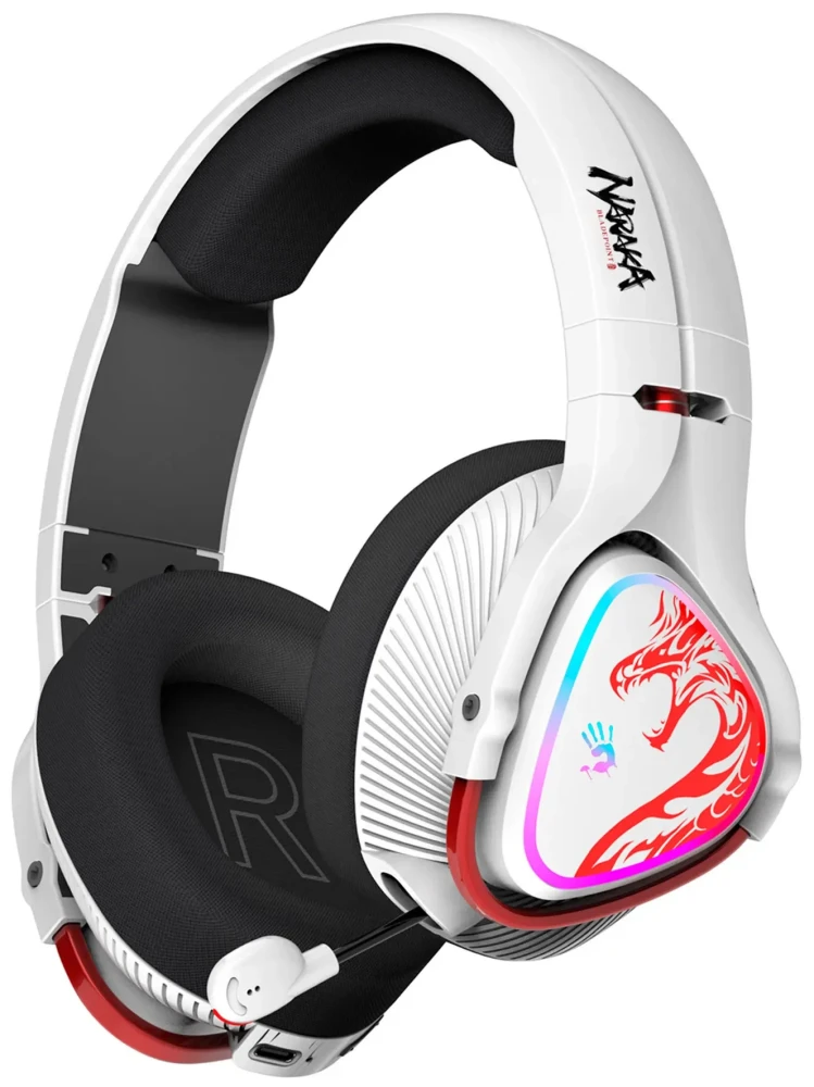 Гарнитура беспроводная A4Tech Bloody MR720 (MR720 NARAKA***); накладные; Bluetooth/2.4 Ггц; оголовье