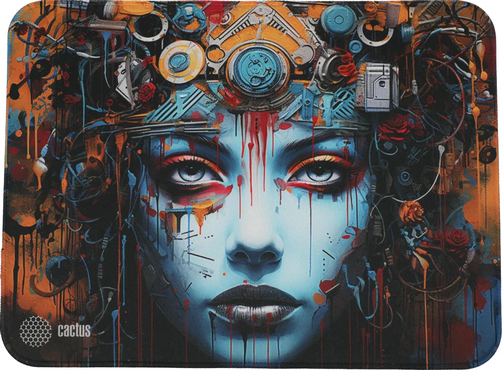 Коврик для мыши Cactus CyberCali (CS-MP-PRO12XL); ткань + резиновая основа; 400 х 300 х 3 мм; игровая поверхность; рисунок