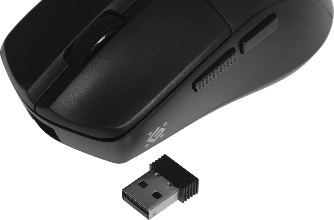 Мышь игровая Defender Arcade GM-381 (52381); USB + (BT/2.4 Ггц); оптический; 26000 dpi; 6 кнопок; колесо-кнопка; аккумулятор, 400 мА·ч; черный