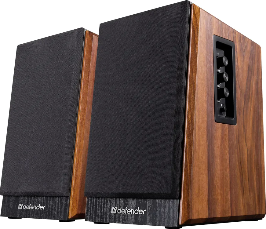 Акустическая система 2.0 Defender Aurora S50 BT (65151); 50 Вт; 80 - 20 000 Гц; MDF; BT; регулятор на боковой панели; сеть 220В; орех