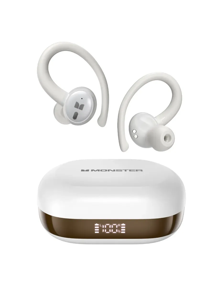Гарнитура беспроводная MONSTER N-Lite 216 White (MH22262W), внутриканальные, заушина, 5.4, IPX6, 400 мА/ч, 71 г, белый