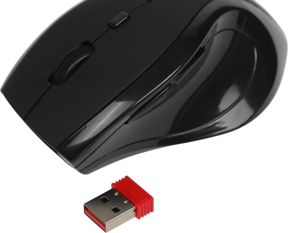 Мышь беспроводная Defender Accura MM-295 Black (52295); 2.4 ГГц; USB; оптический; 800/1200/1600 dpi; 6 кнопок; колесо прокрутки; 1хАА; чёрный