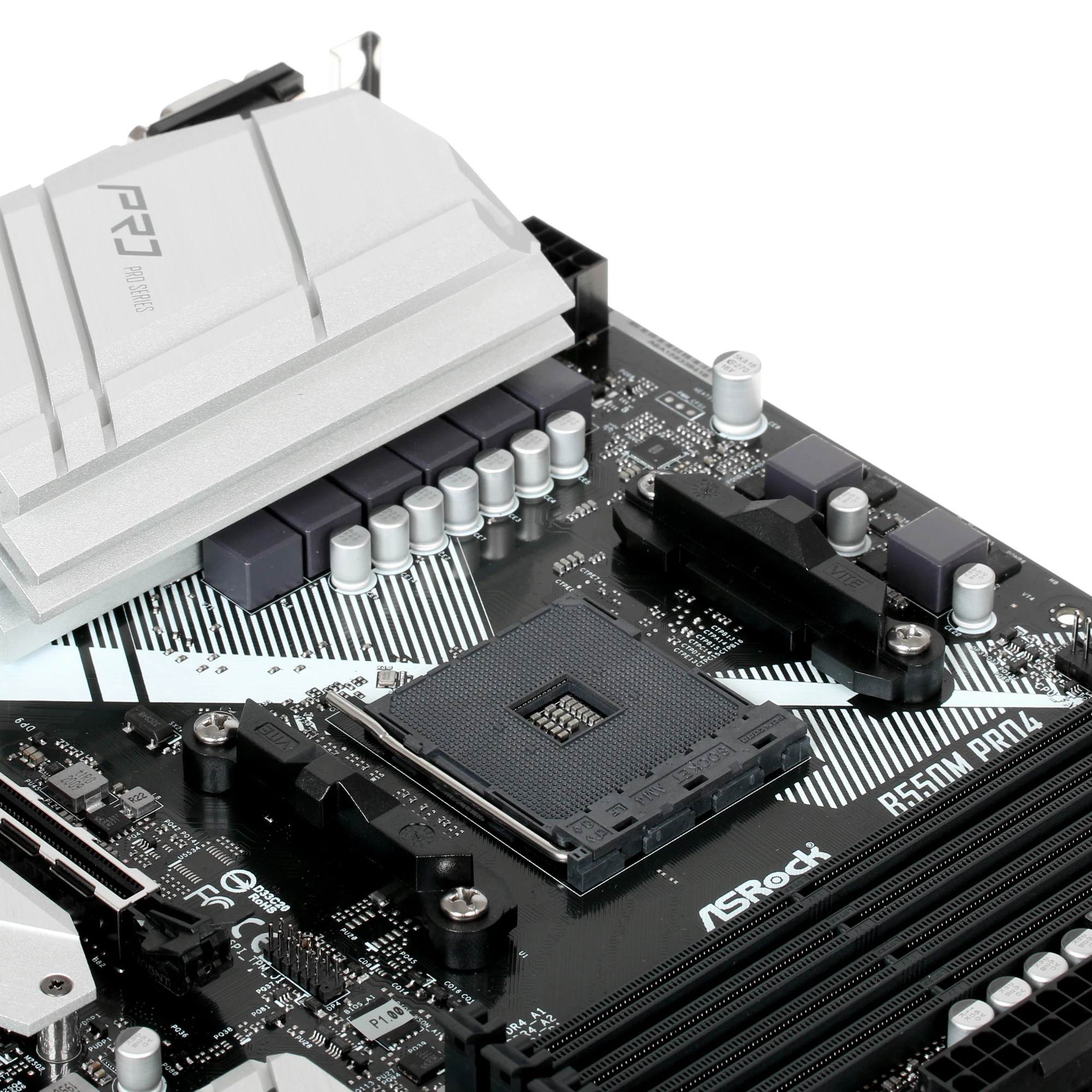Материнская плата ASRock B550M PRO4; Socket AM4; mATX; AMD B550; 4хDDR4(4533); 2xPCI-E x16; 1xPCI-E x1; VGA; HDMI; DP; 6(SATA6 Gb/s); 7.1 audio; 1GbE