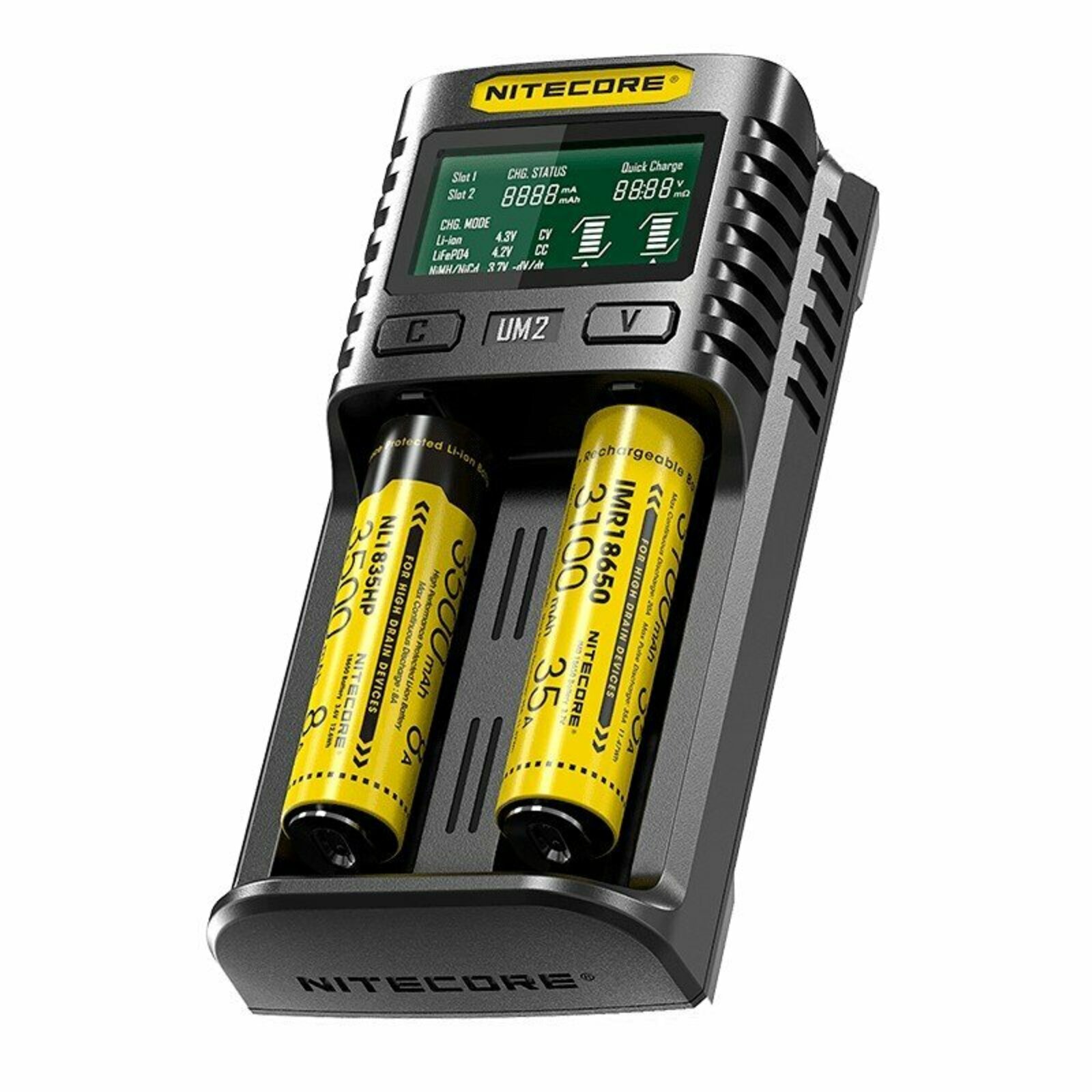 Зарядное устройство Nitecore UM2; универсальное; 2 шт; USB Type-C; Li-ion/IMR/Ni-MH/Ni-Cd; автоопределение